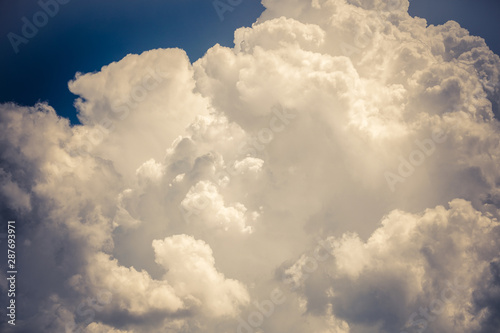 blue sky with clouds closeup