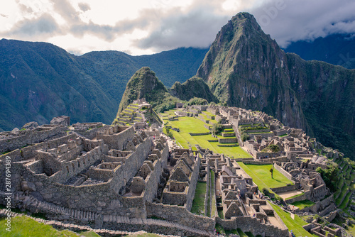 Panorama of the Machu Picchu in Cusco, Peru. Inca's building one of the of the New Seven Wonders of the World.