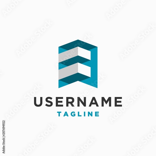number 3 logo design inspiration . number 3 logo template . letter B with 3d style . 3d logo template . building logo . architecture 