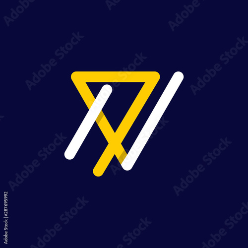 Abstract illustration of scratch V E triangle logo vector combination, Logo design letters E and V. Triangle shape. Vector template