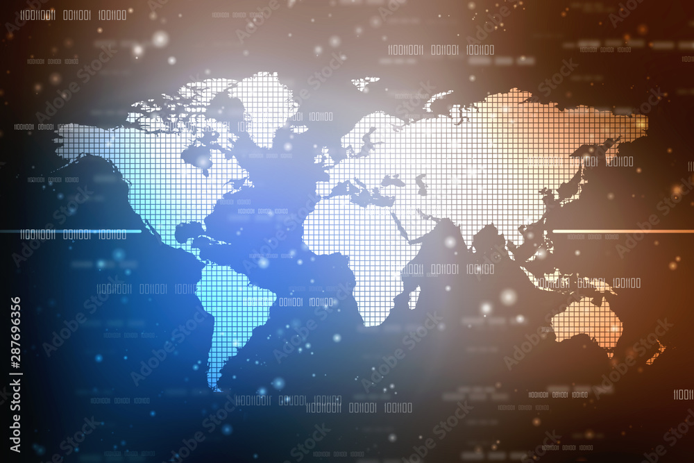 Obraz premium 2d illustration world map abstract background