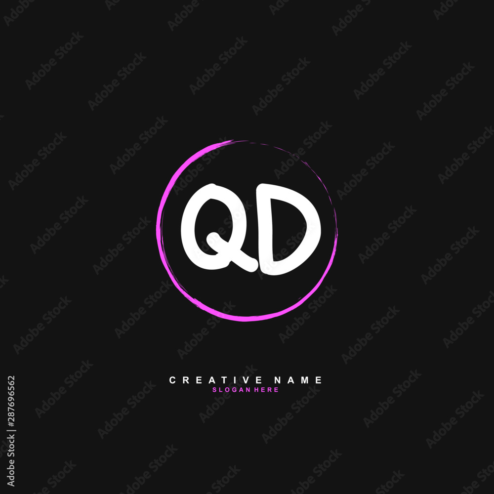 Q D QD Initial logo template vector. Letter logo concept with background template.