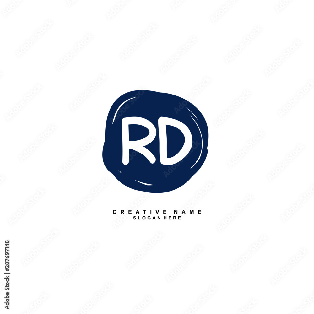 Obraz premium R D RD Initial logo template vector. Letter logo concept with background template.