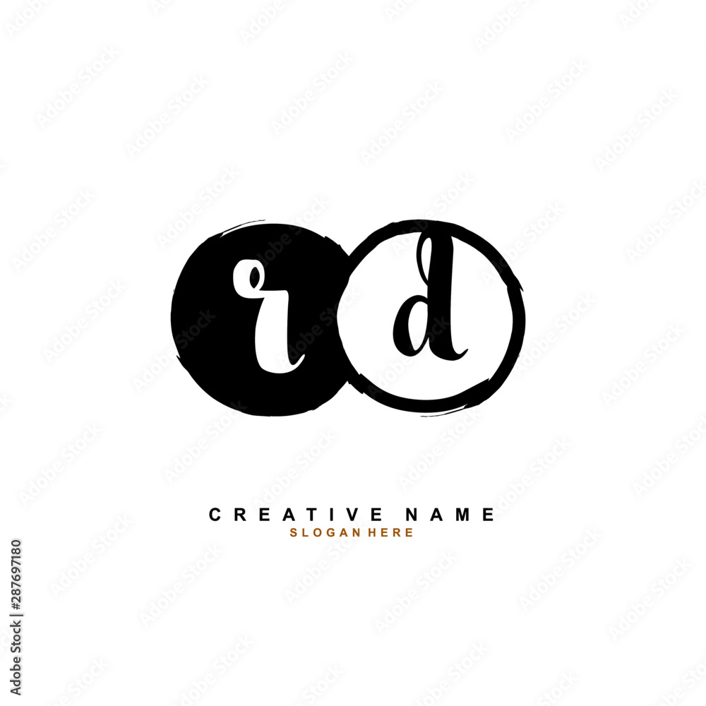 Obraz premium R D RD Initial logo template vector. Letter logo concept with background template.