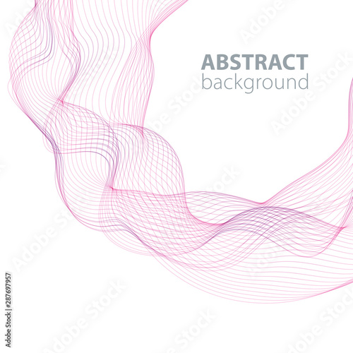 Purple abstract waves background, waved lines for brochure, website, flyer design. Transparent lines.