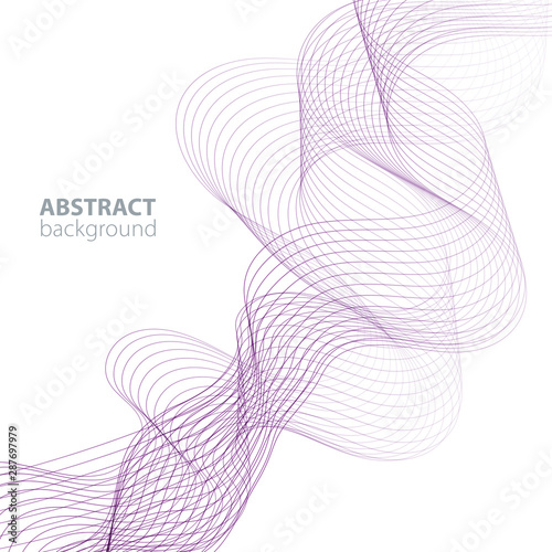 Purple abstract waves background, waved lines for brochure, website, flyer design. Transparent lines.