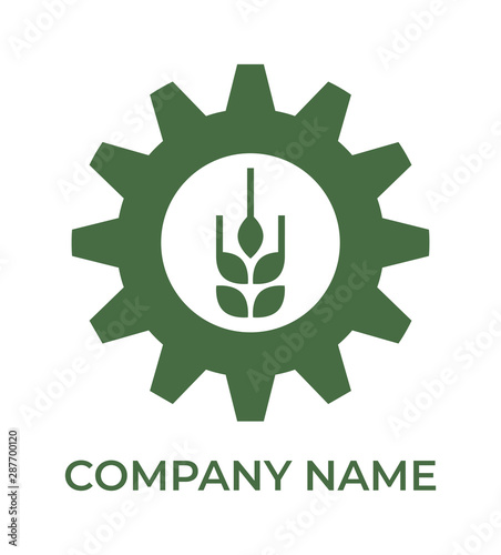 Green vector agro icon. Template for your company logo. Isolated illustration on white.