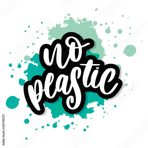 Plastic free product sign for labels  stickers no plastic lettering
