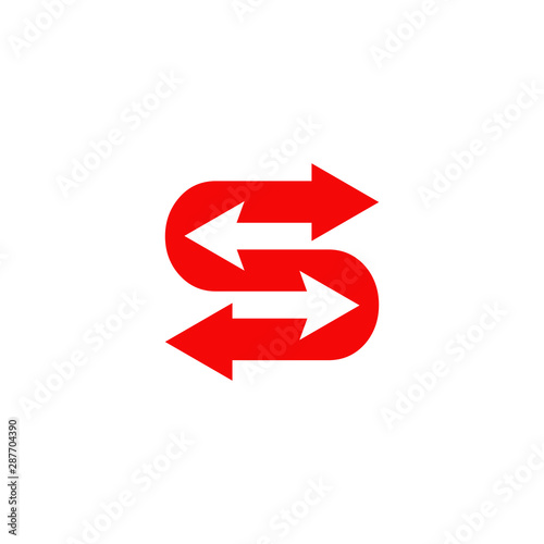 S letter arrow initial logo design vector template