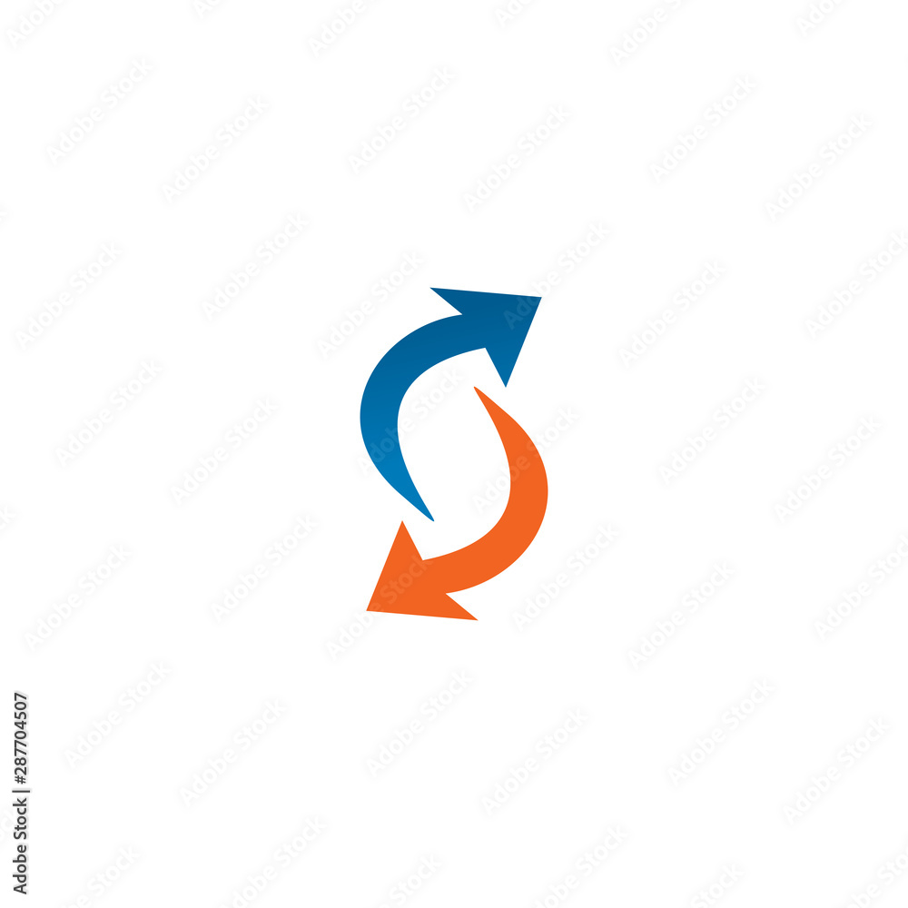 S letter arrow initial logo design vector template