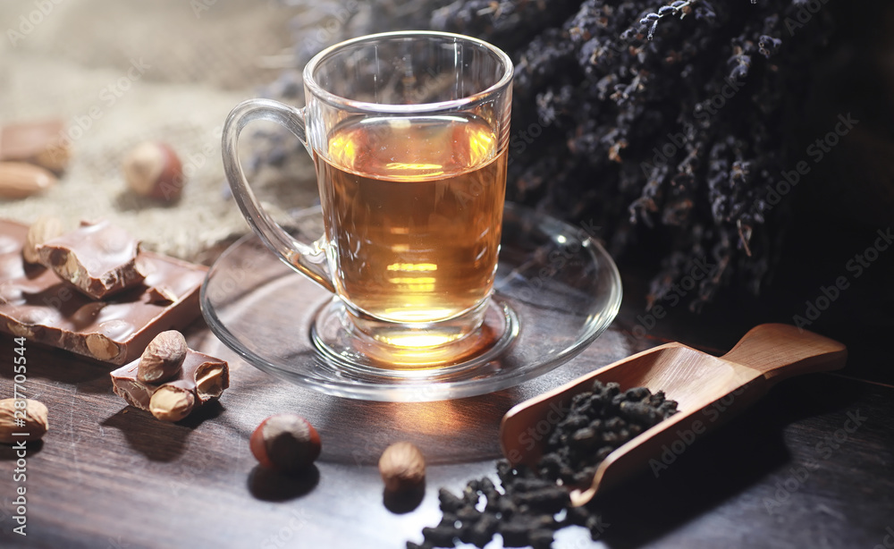 Brewed tea on a serving table Brewed tea on a serving table