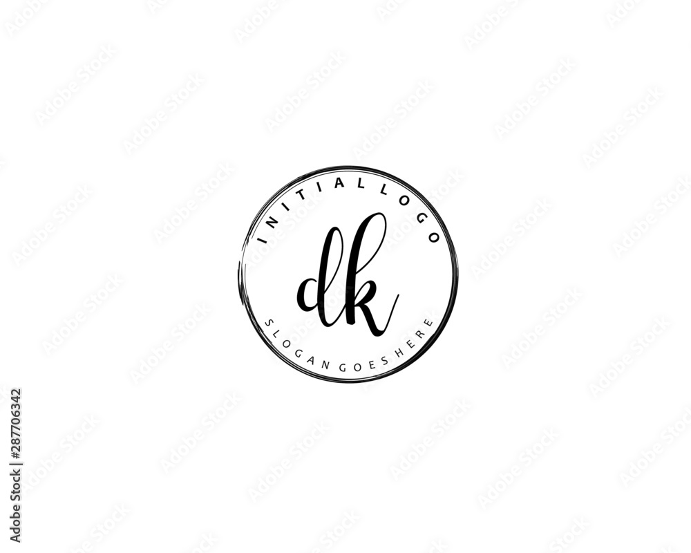 DK Initial handwriting logo vector DK Initial handwriting logo vector