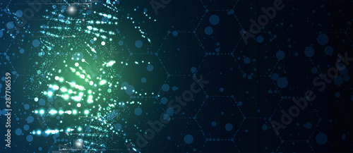 Abstract DNA technology. Science medical concept. Futuristic background