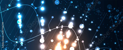 Abstract DNA technology. Science medical concept. Futuristic background