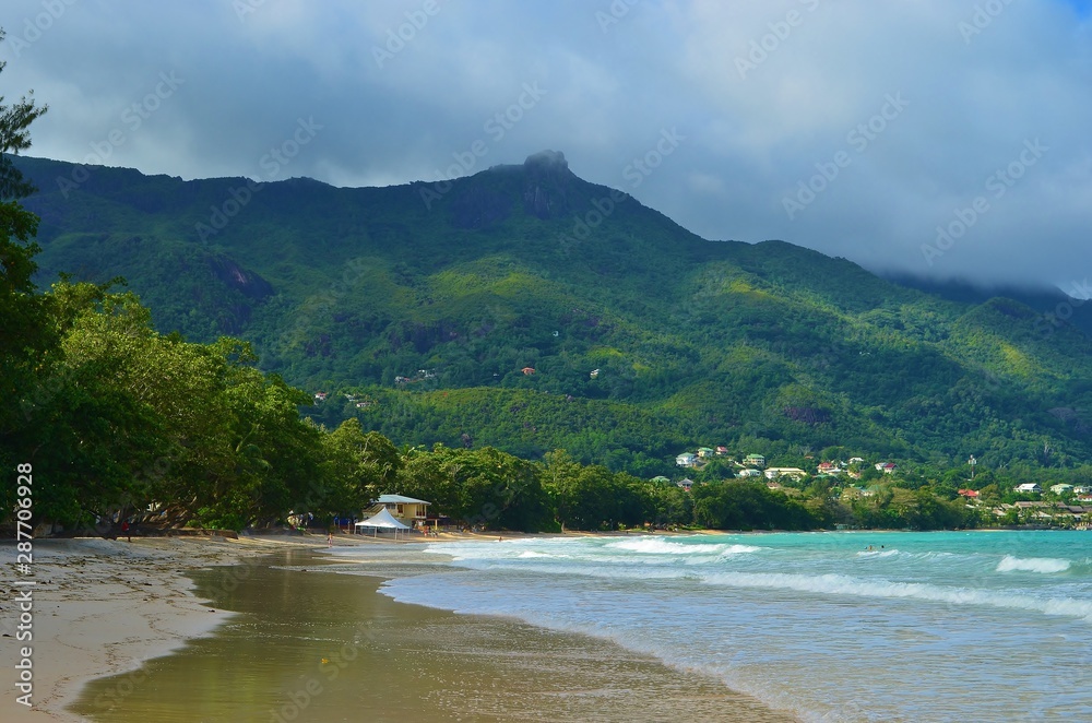 Beau Vallon Beach on Mahe Island, Seychelles