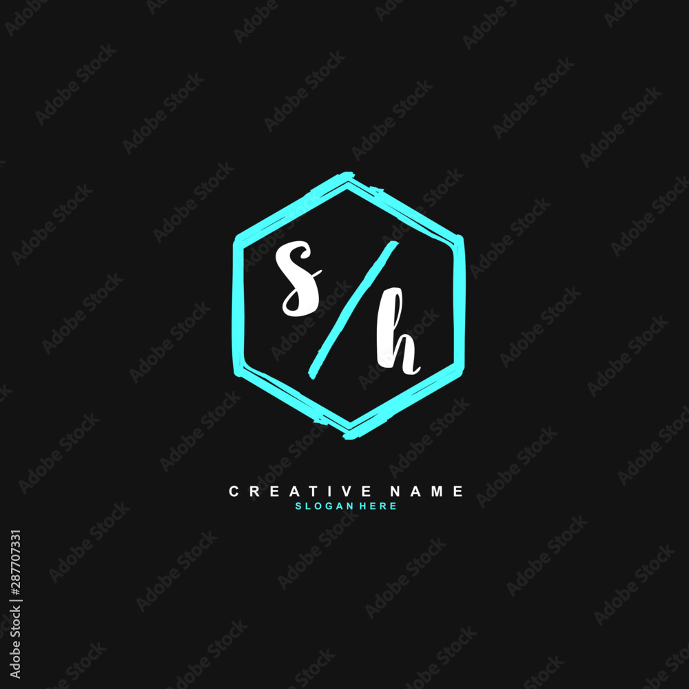 S H SH Initial logo template vector. Letter logo concept with background template. S H SH Initial logo template vector. Letter logo concept with background template.