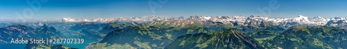 Panorama view on lake Lucerne, Rigi Kulm, Burgenstock and Alps from Pilatus mountain © AlehAlisevich