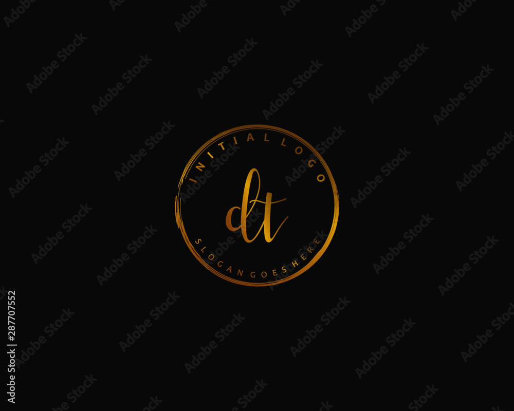 Fototapeta premium DT Initial handwriting logo vector