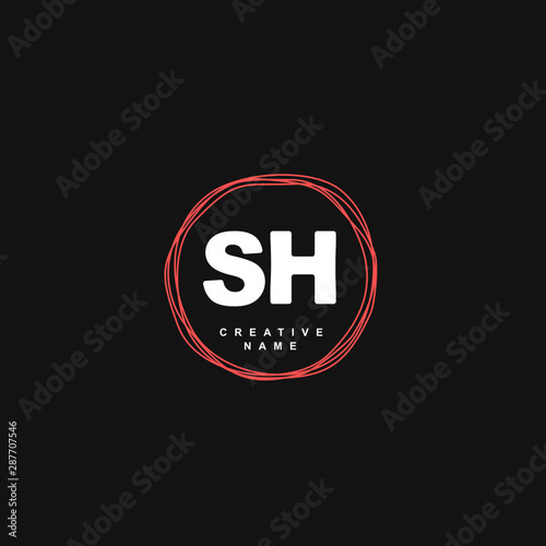 S H SH Initial logo template vector. Letter logo concept with background template.