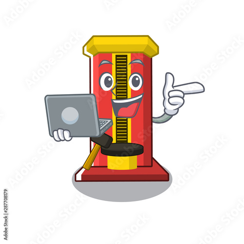 With laptop hammer cartoon shaped character game machine
