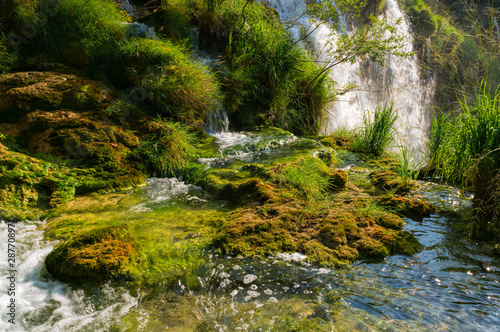 Boats in the national park Plitvice  Croatia