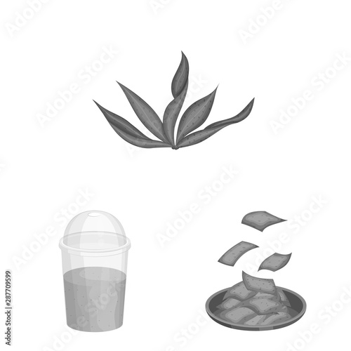 Vector design of plant and weed sign. Set of plant and sea stock vector illustration.
