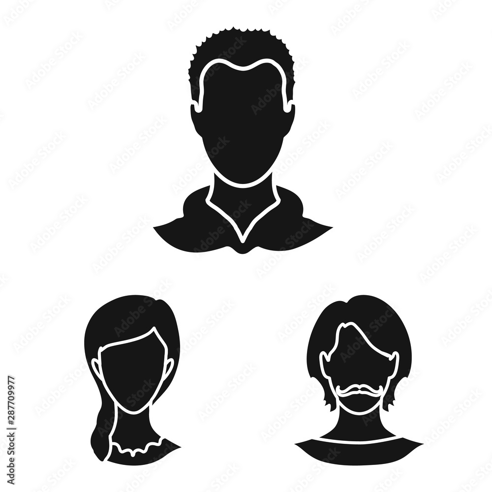 Isolated object of character and profile symbol. Set of character and dummy stock symbol for web. Isolated object of character and profile symbol. Set of character and dummy stock symbol for web.