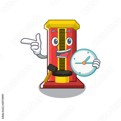 With clock hammer game machine in the cartoon