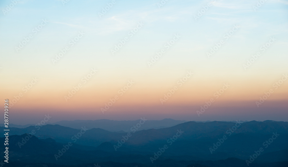 mountain minimalism, sunset over the mountains, landscape background panorama