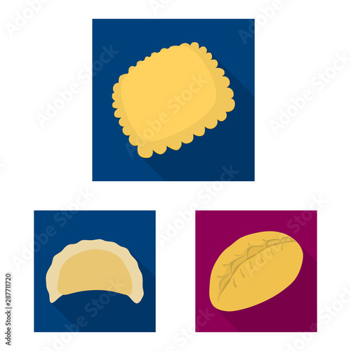 Vector design of products and cooking icon. Set of products and appetizer stock symbol for web.