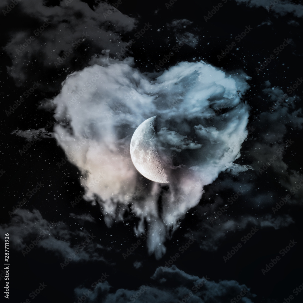 Heart-Shaped Moon Canvas Print