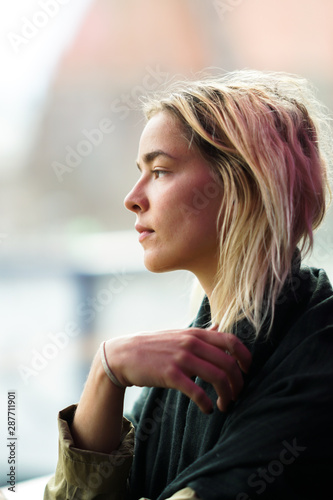 Sad and worried looking woman