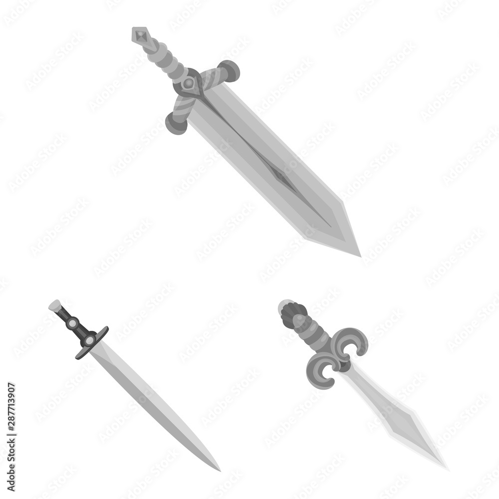 Isolated object of sharp and blade logo. Set of sharp and dagger stock symbol for web. Isolated object of sharp and blade logo. Set of sharp and dagger stock symbol for web.