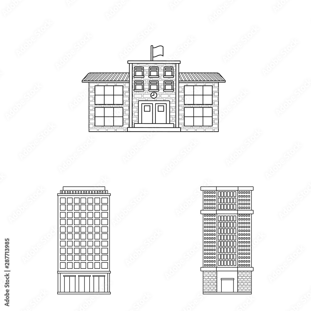 Vector design of architecture and exterior logo. Set of architecture and city vector icon for stock.