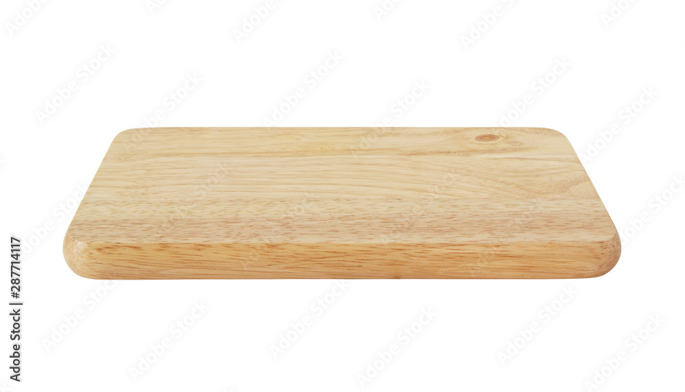 Wooden chopping board isolated on white 