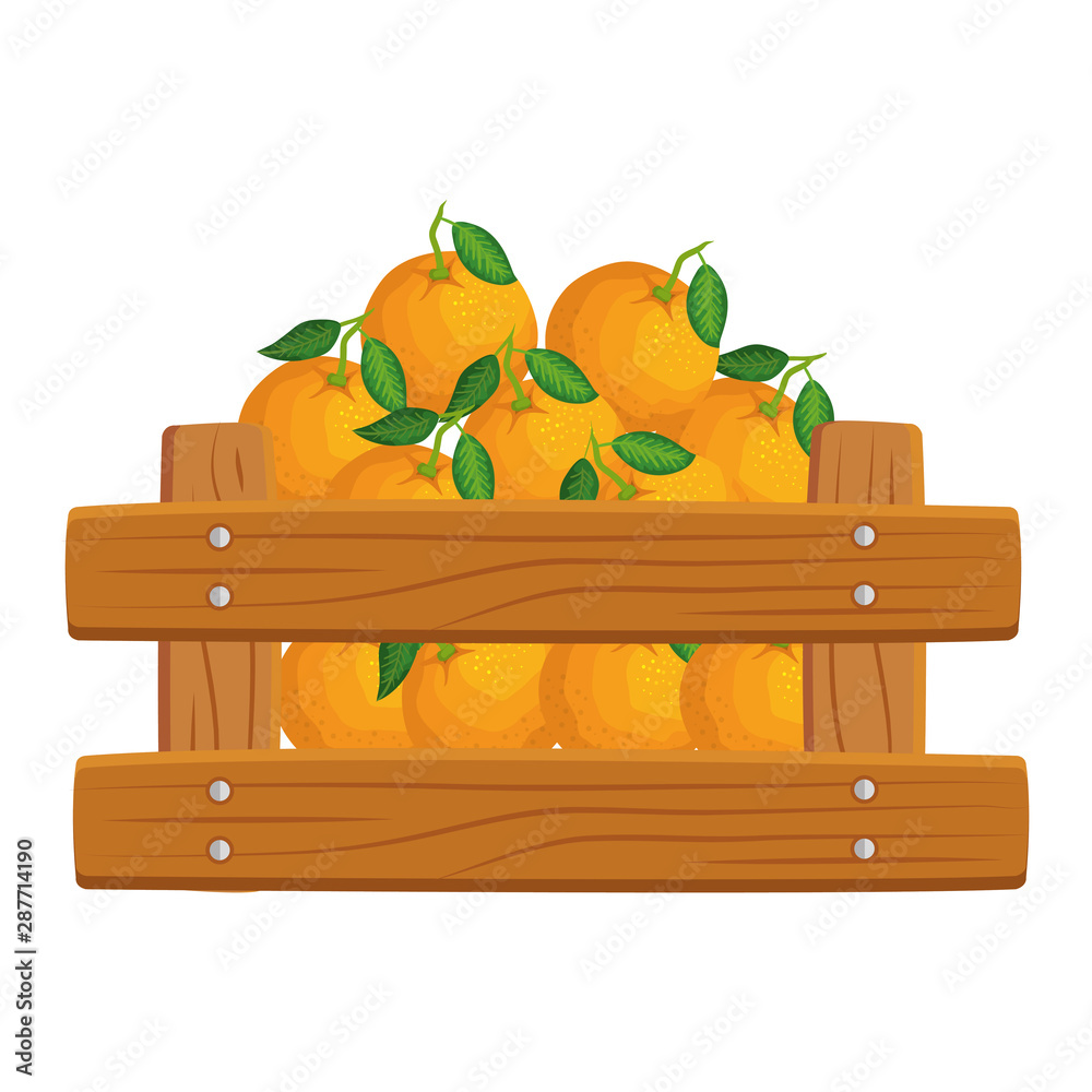 fresh oranges fruits in wooden box fresh oranges fruits in wooden box