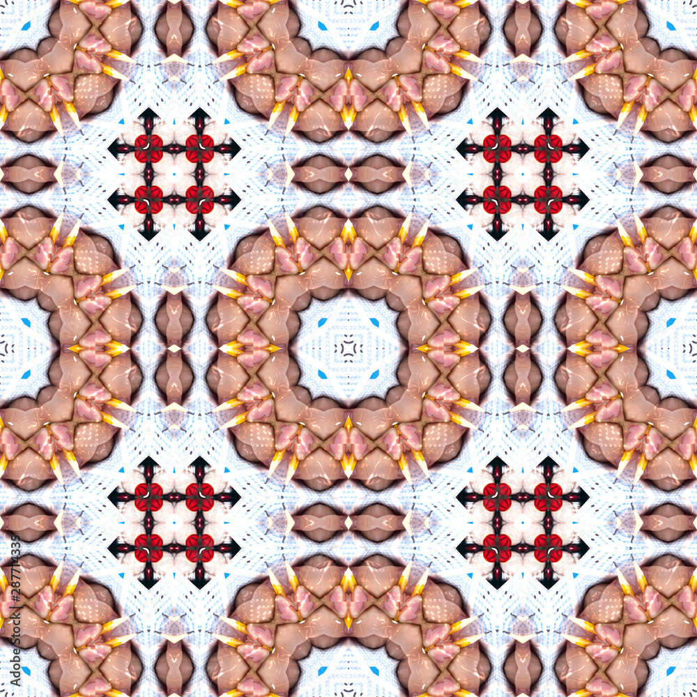 Fototapeta premium Geometric and abstract background texture design, futuristic background pattern, colorful kaleidoscope background and islamic ottoman art