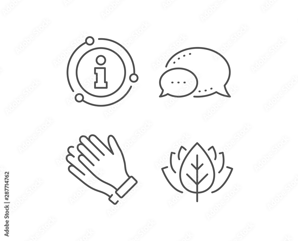 Clapping hands line icon. Chat bubble, info sign elements. Clap sign. Victory gesture symbol. Linear clapping hands outline icon. Information bubble. Vector Clapping hands line icon. Chat bubble, info sign elements. Clap sign. Victory gesture symbol. Linear clapping hands outline icon. Information bubble. Vector