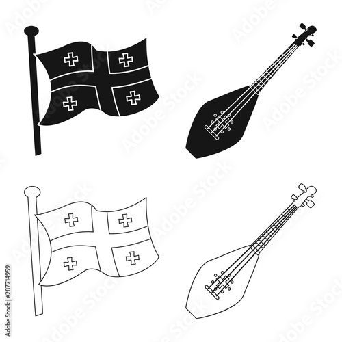 Isolated object of culture and sightseeing sign. Collection of culture and originality vector icon for stock.
