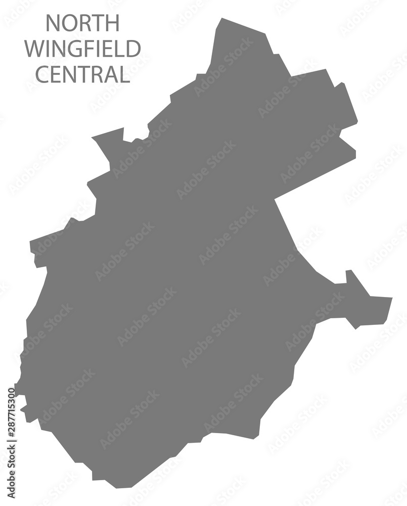 North Wingfield Central grey ward map of North East Derbyshire district in East Midlands England UK