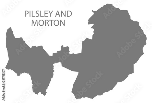 Pilsley and Morton grey ward map of North East Derbyshire district in East Midlands England UK