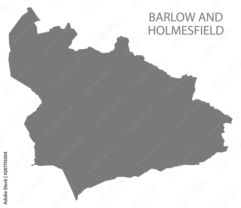 Barlow and Holmesfield grey ward map of North East Derbyshire district in East Midlands England UK