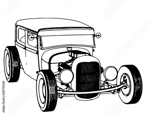 sketch of a sports car roadster isolated vector