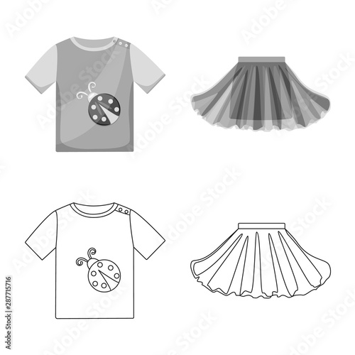 Vector design of fashion and garment sign. Set of fashion and cotton vector icon for stock.