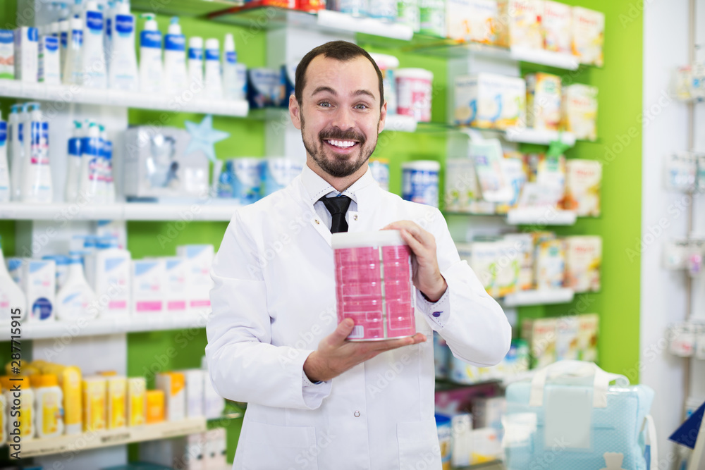 Male pharmacist in pharmacy