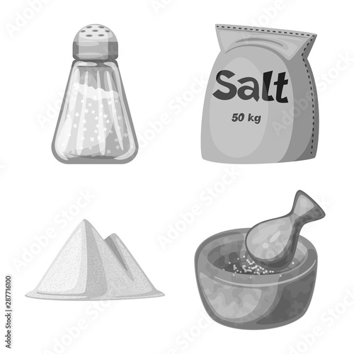 Isolated object of salt and food symbol. Collection of salt and mineral stock symbol for web.