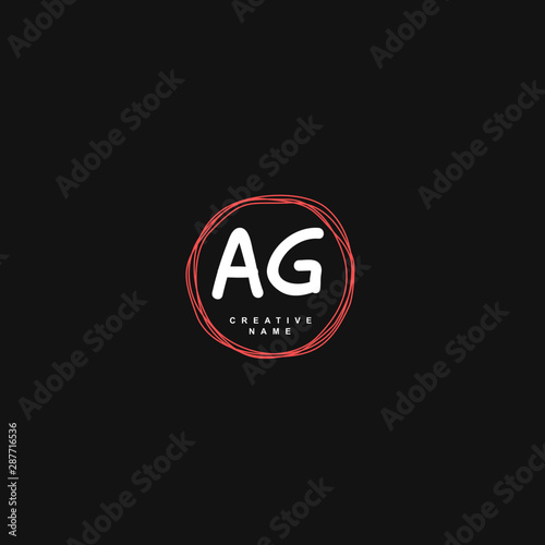A G AG Initial logo template vector. Letter logo concept with background template.