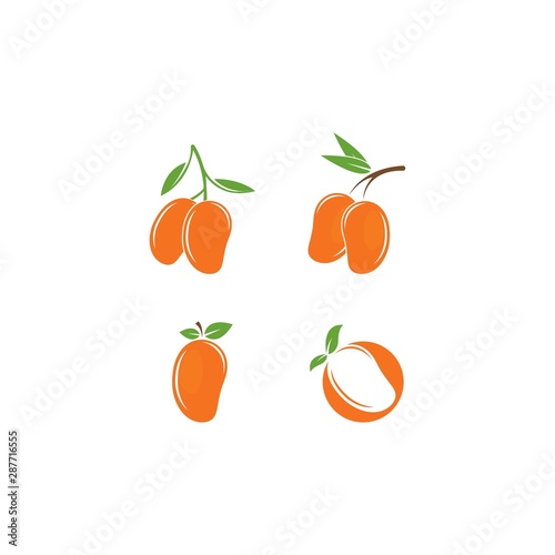 Mango in flat style. Mango vector logo.mango icon 