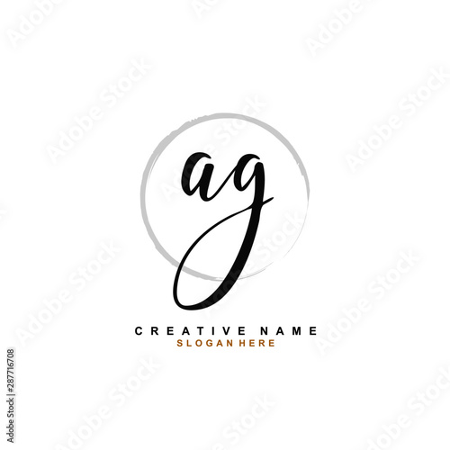 A G AG Initial logo template vector. Letter logo concept with background template.