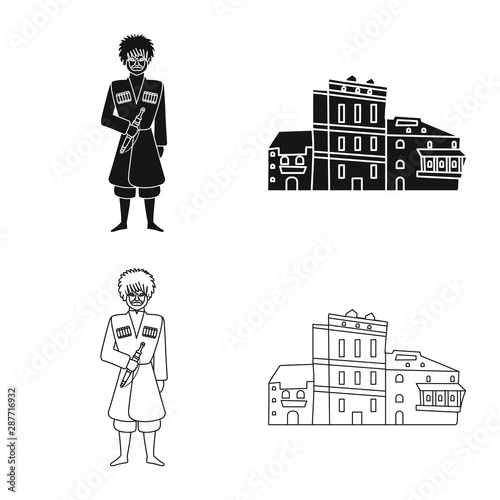 Isolated object of culture and sightseeing logo. Collection of culture and originality stock vector illustration.